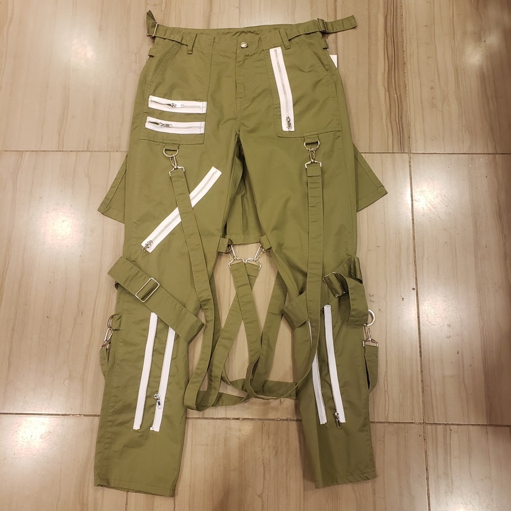 Olive bondage pants